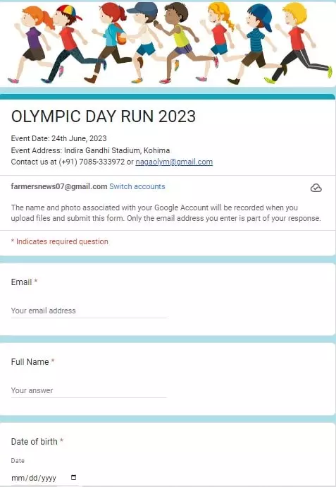 Register Online for Nagaland Olympic Day Run Event 